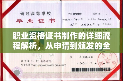 横峰职业资格证书制作的详细流程解析，从申请到颁发的全方位指南