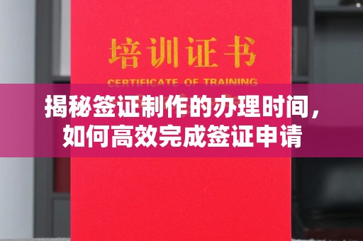 横峰揭秘签证制作的办理时间，如何高效完成签证申请