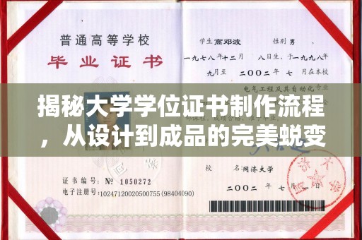 横峰揭秘大学学位证书制作流程，从设计到成品的完美蜕变