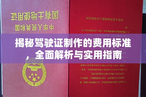 横峰揭秘驾驶证制作的费用标准，全面解析与实用指南